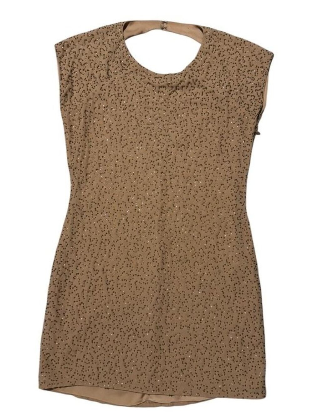 ✨VTG Y2K BEBE Neutral Women’s Beaded Open Back Cocktail Homecoming Mini Dress M - Picture 3 of 10